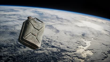 metal-vintage-and-dirty-jerrycan-on-Earth-orbit